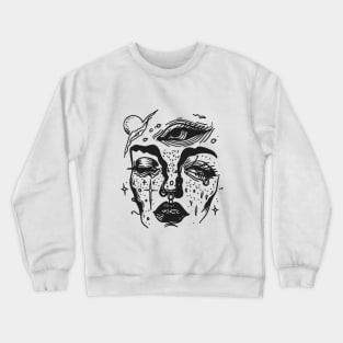 Abstract art of a girl's face Crewneck Sweatshirt